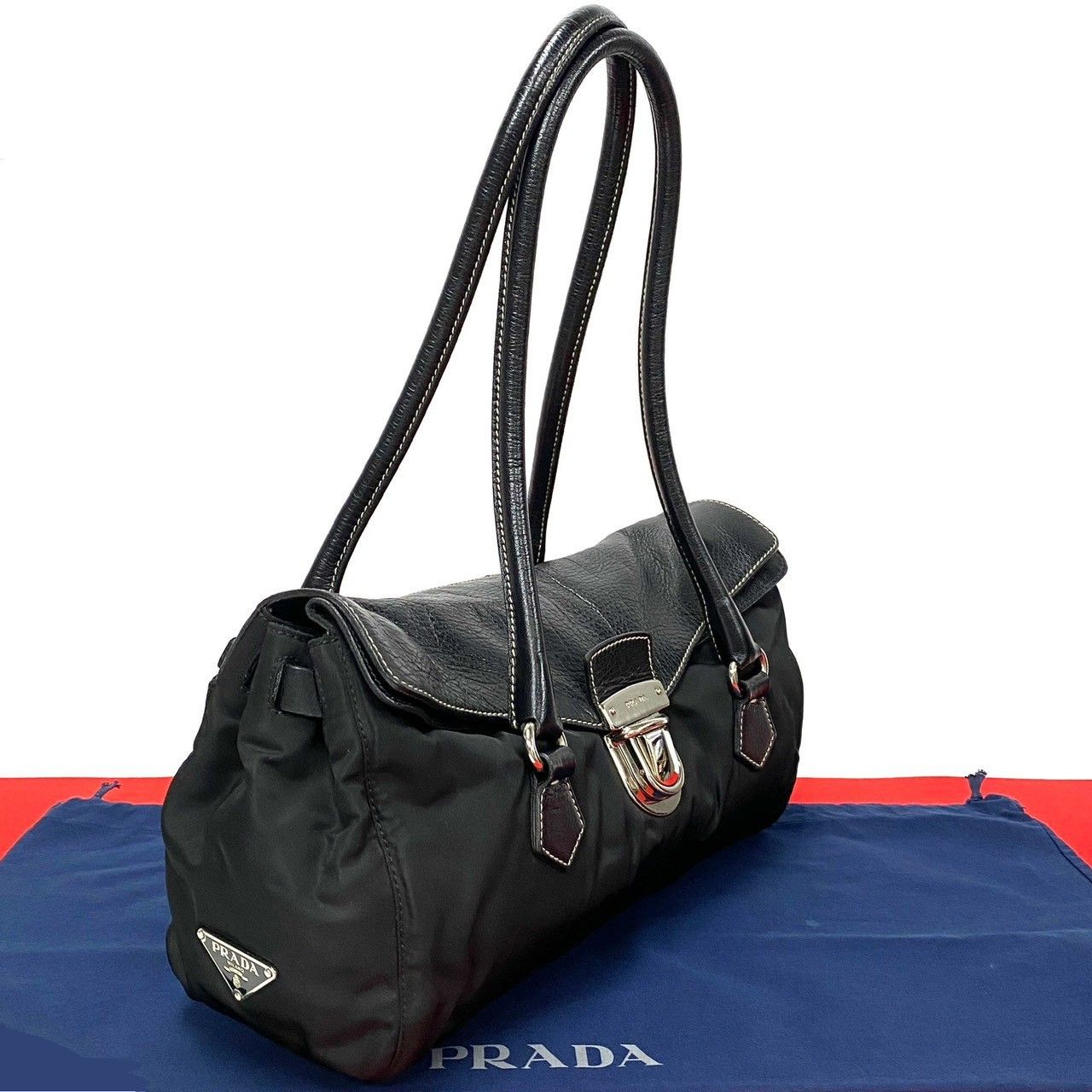Prada Prada Tessuto Easy Shoulder Bag Canvas Handbag in Very