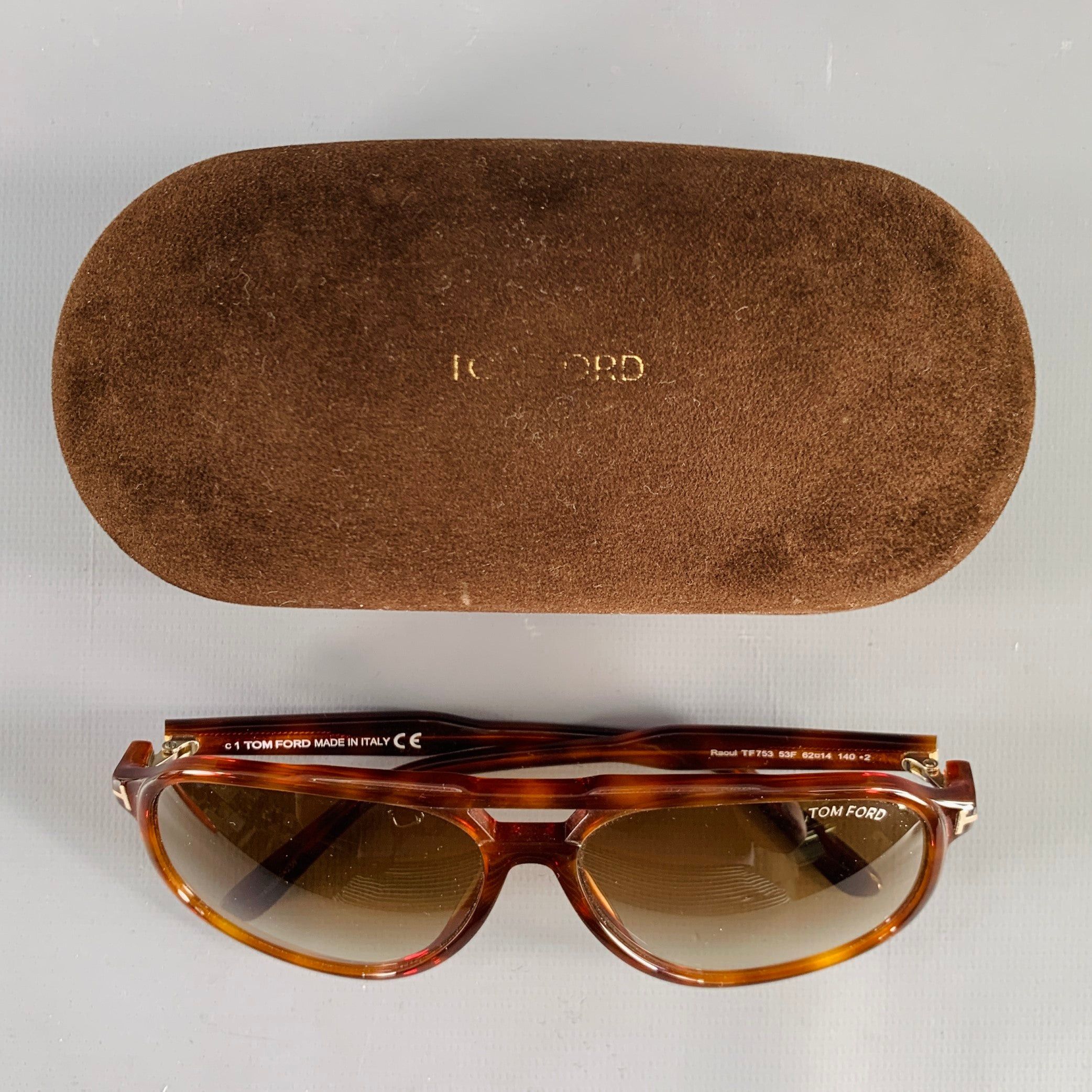Tom Ford Raoul Brown Tortoiseshell Acetate Sunglasses Size ONE SIZE - 7 Thumbnail
