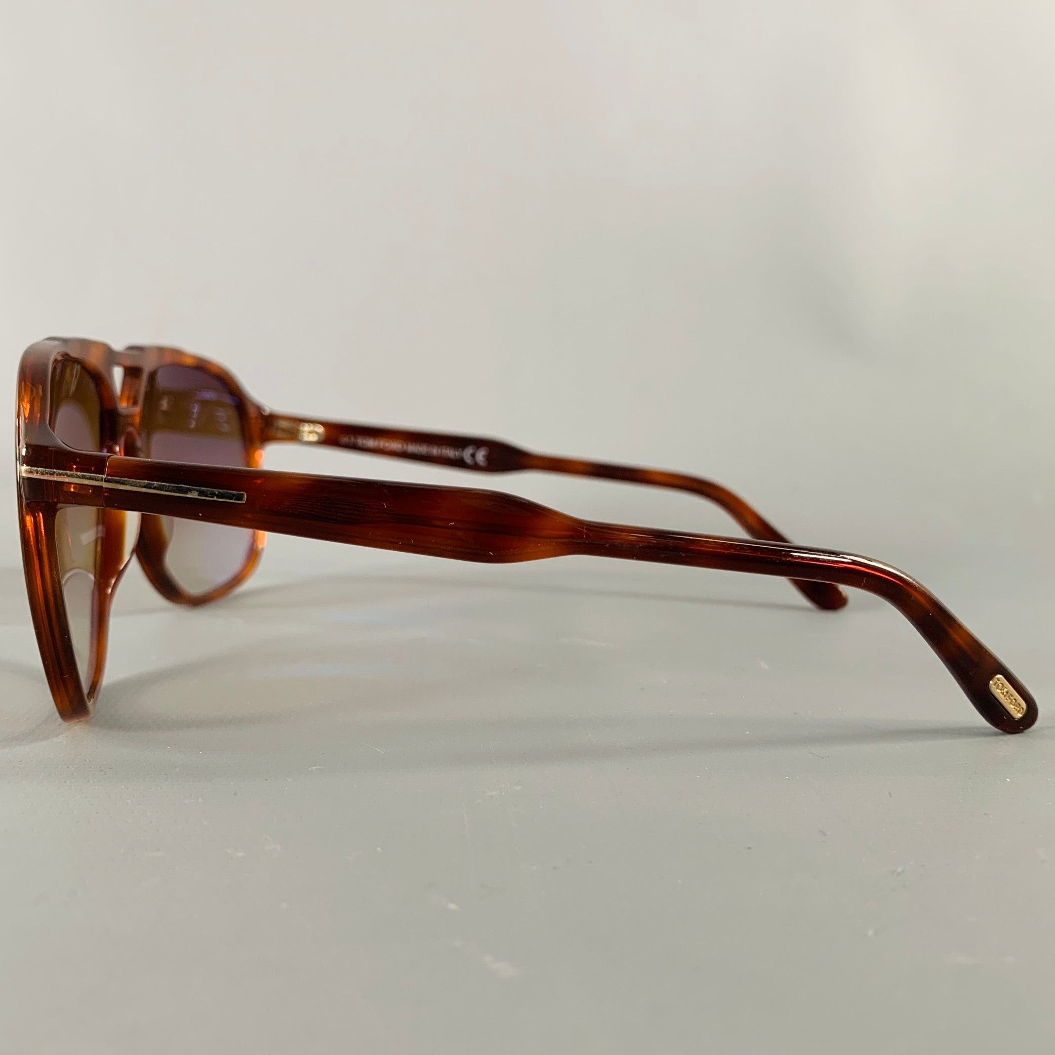 Tom Ford Raoul Brown Tortoiseshell Acetate Sunglasses Size ONE SIZE - 4 Thumbnail