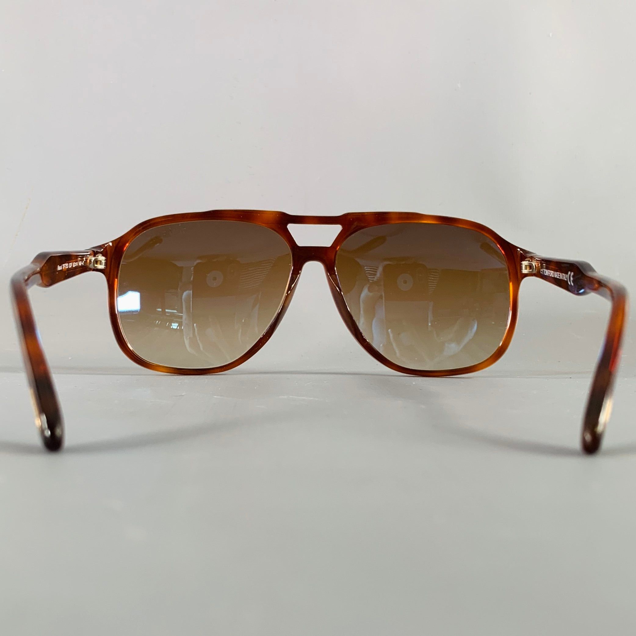Tom Ford Raoul Brown Tortoiseshell Acetate Sunglasses Size ONE SIZE - 3 Thumbnail