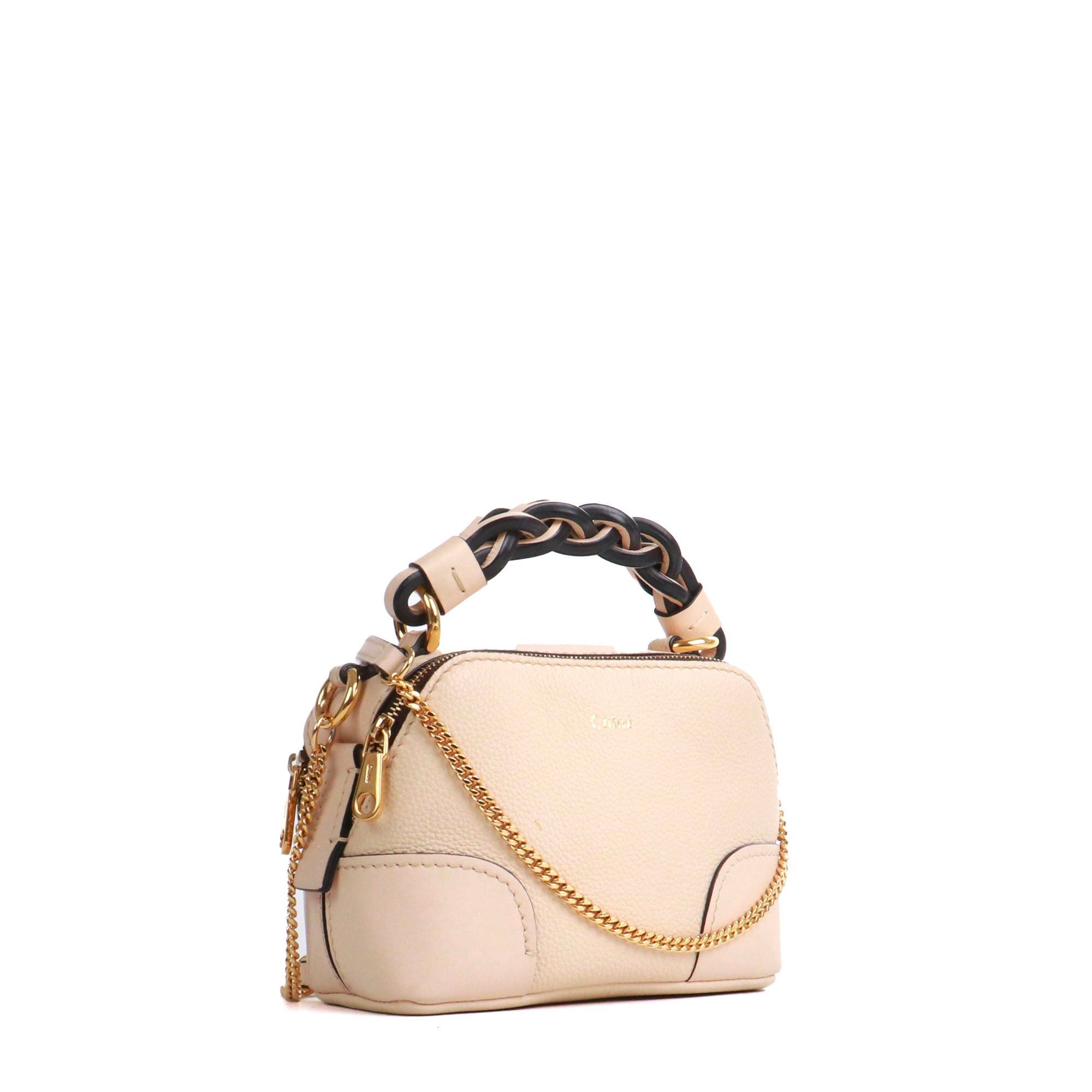 Chloe CHLOÉ - Chloé mini Daria shoulder bag in beige grained leather Size ONE SIZE - 2 Thumbnail
