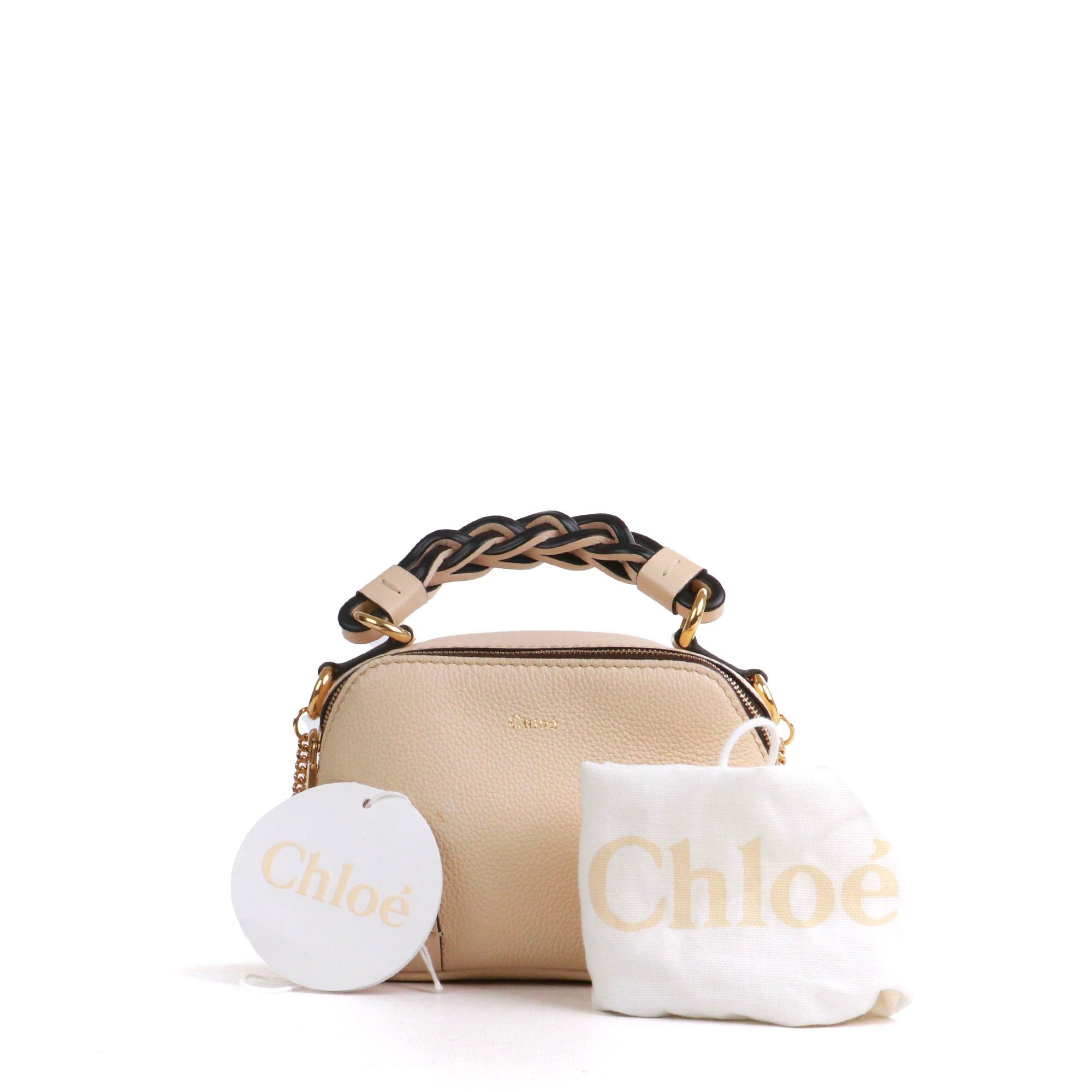 Chloe CHLOÉ - Chloé mini Daria shoulder bag in beige grained leather Size ONE SIZE - 10 Thumbnail