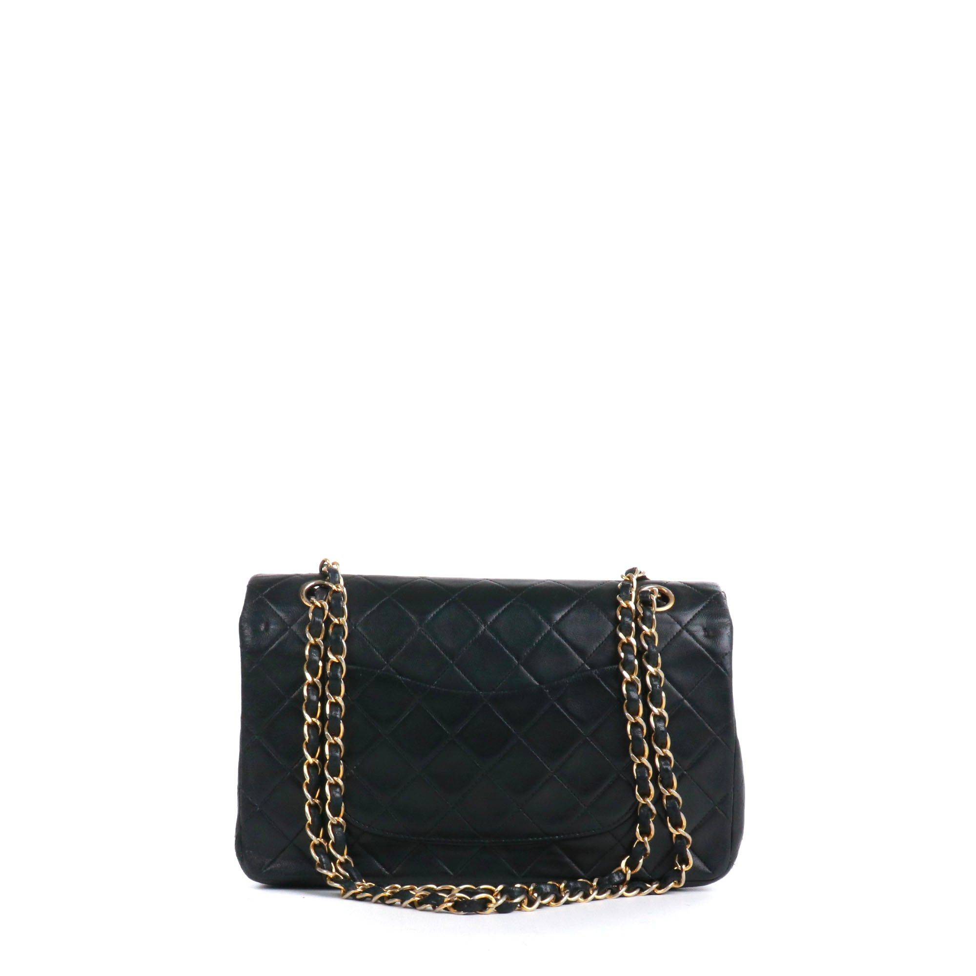 Chanel CHANEL - Timeless/Classique medium Chanel double flap handbag in vintage black quilted leather Size ONE SIZE - 3 Thumbnail