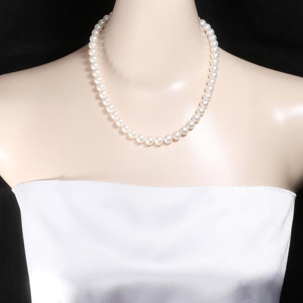 Other LuxUness Silver Akoya Pearl Necklace 44cm Metal Necklace Size ONE SIZE - 3 Thumbnail