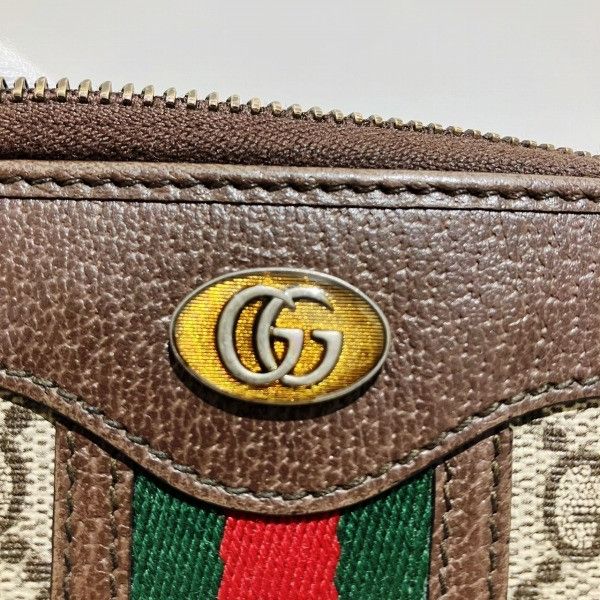 Gucci Gucci Gucci Ophidia Coin Case Brown Leather Trim Leather Coin Case 597613 Size ONE SIZE - 7 Thumbnail