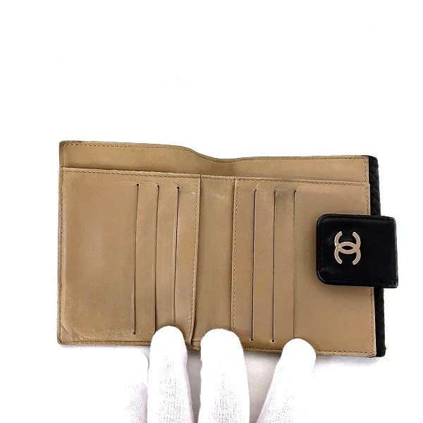 Chanel Chanel Chanel Leather Micro Chocolate Bar Bifold Wallet Leather Short Wallet in Fair Condition Size ONE SIZE - 2 Thumbnail