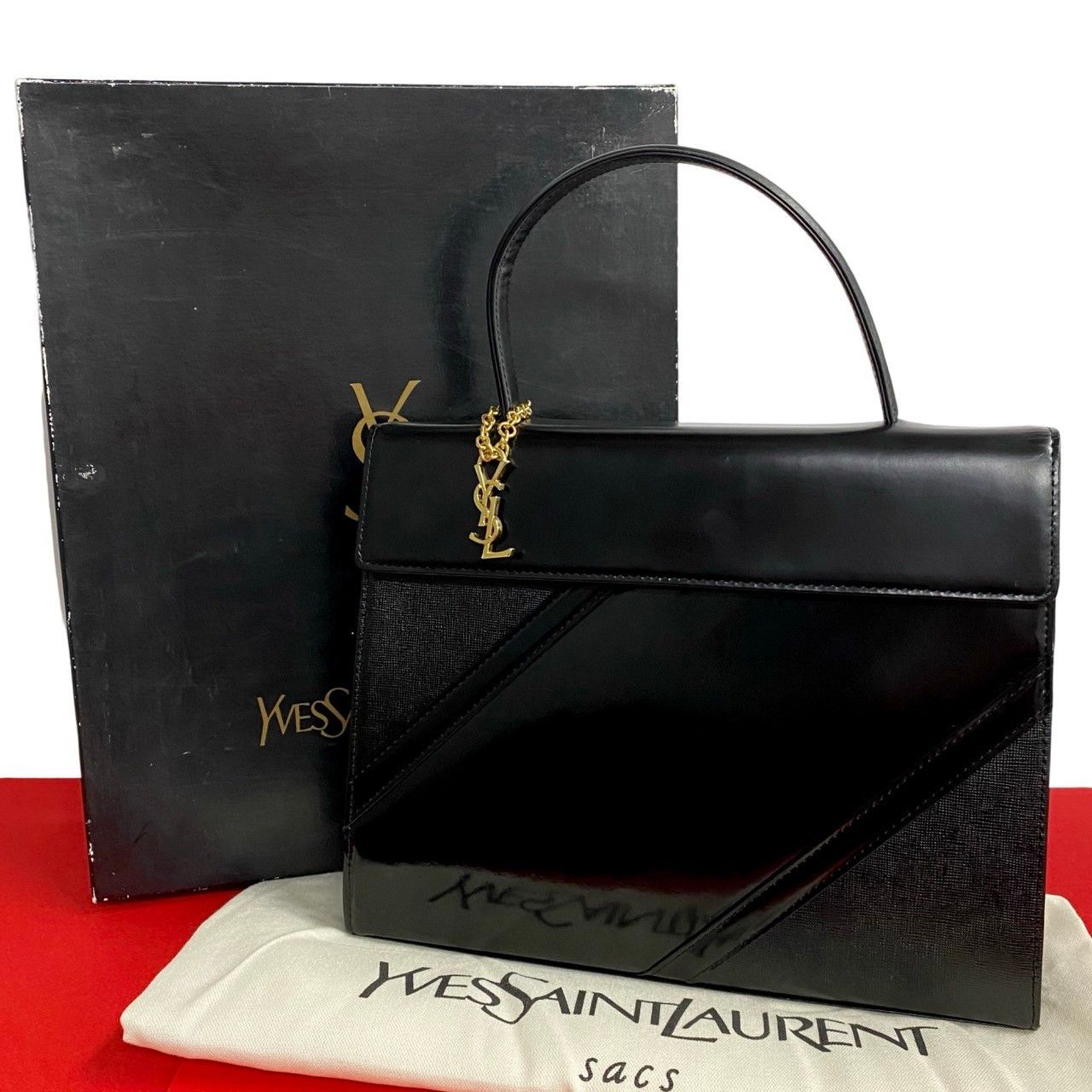 Yves Saint Laurent Yves Saint Laurent Patent Leather Top Handle Bag Leather Handbag in Very Good Condition Size ONE SIZE - 10 Thumbnail
