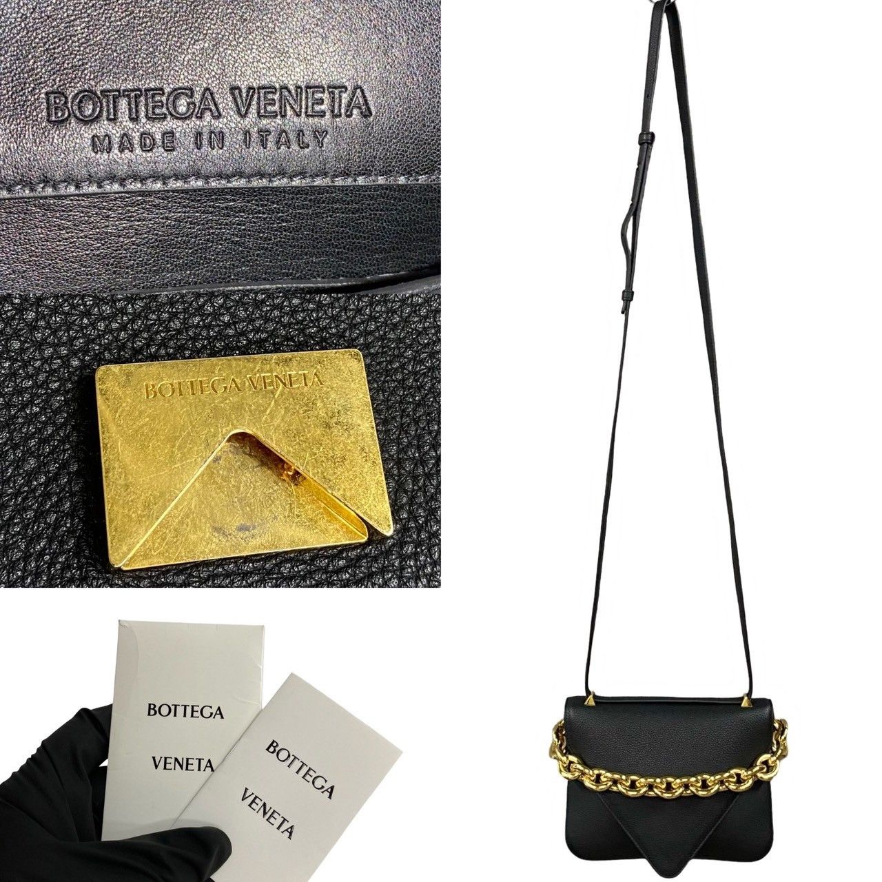 Bottega Veneta Bottega Veneta Leather Envelop Chain Crossbody Bag Leather Crossbody Bag in Great Condition Size ONE SIZE - 3 Thumbnail
