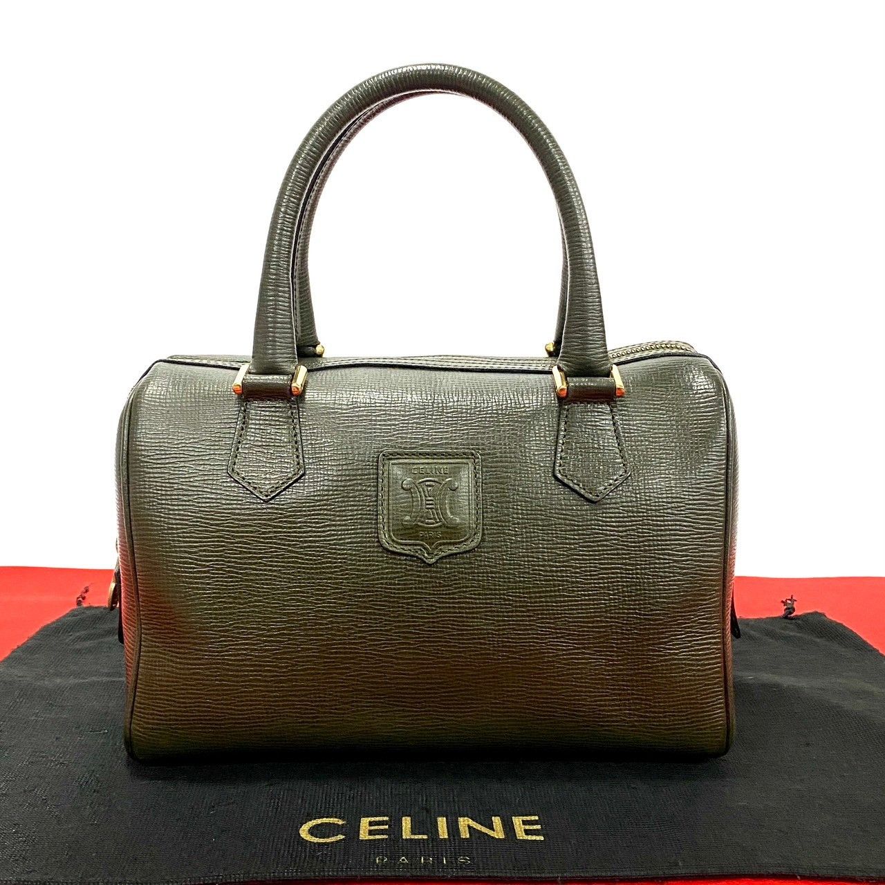 Celine Celine Triomphe Boston Bag Leather Handbag in Very Good Condition Size ONE SIZE - 10 Thumbnail