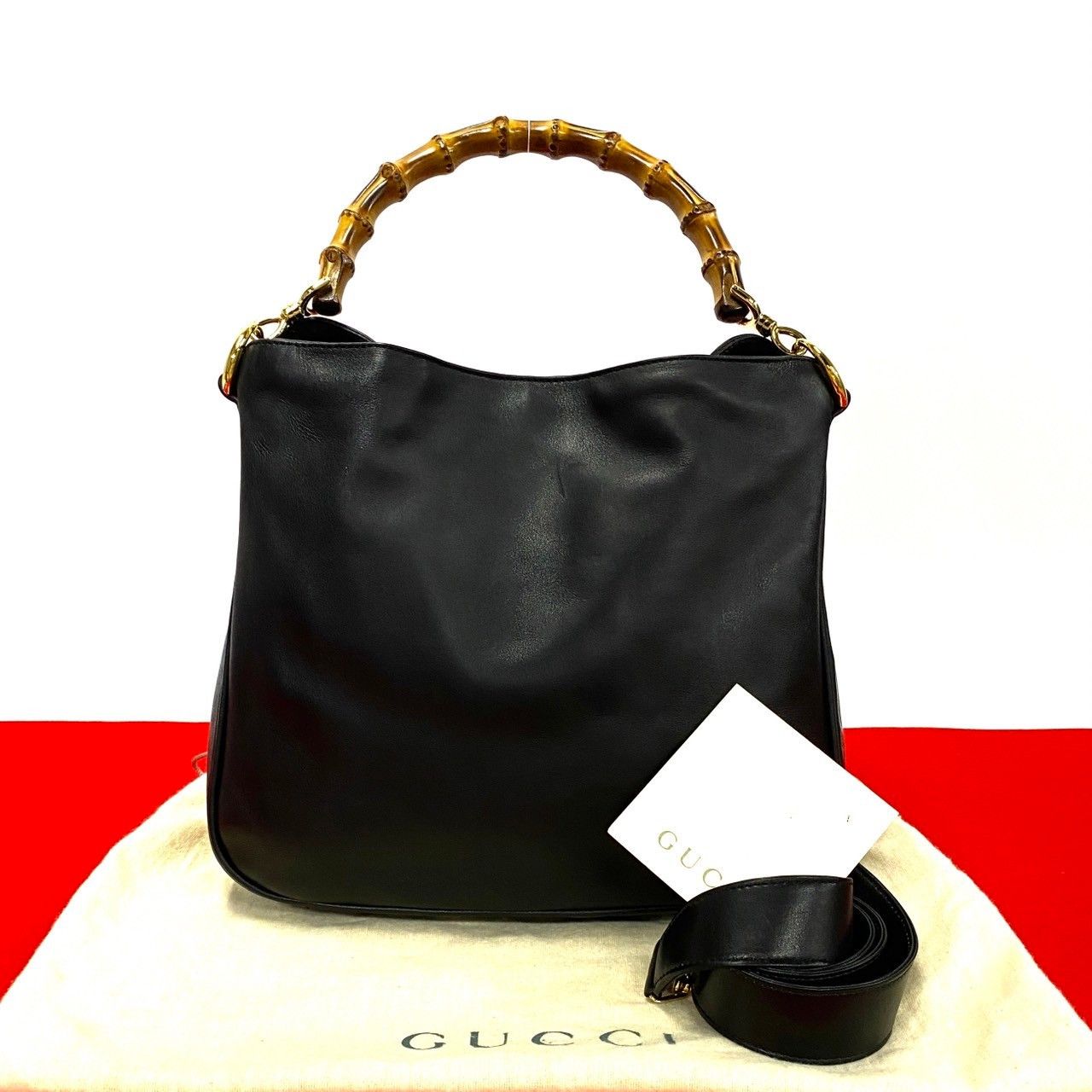 Gucci Gucci Leather Bamboo Tote Bag Leather Tote Bag in Very Good Condition Size ONE SIZE - 10 Thumbnail
