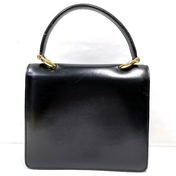 Celine Celine Celine Double Flap Leather Black Handbag Leather Handbag in Fair Condition Size ONE SIZE - 2 Thumbnail