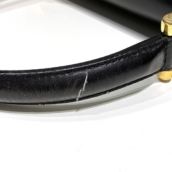 Celine Celine Celine Double Flap Leather Black Handbag Leather Handbag in Fair Condition Size ONE SIZE - 9 Thumbnail