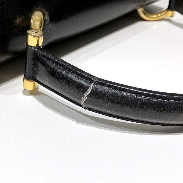 Celine Celine Celine Double Flap Leather Black Handbag Leather Handbag in Fair Condition Size ONE SIZE - 8 Thumbnail
