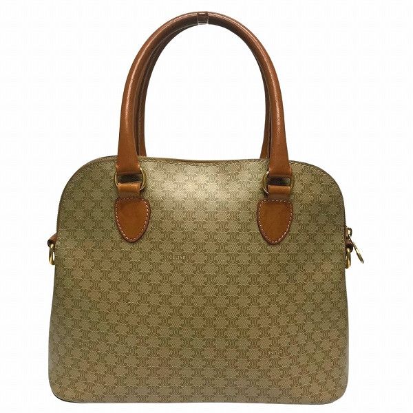 Celine Celine Celine Macadam Beige Handbag Tote Bag Canvas Tote Bag in Good Condition Size ONE SIZE - 2 Thumbnail