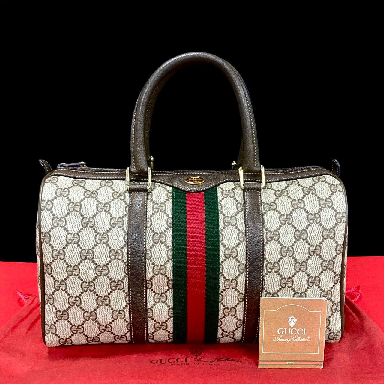 Gucci Gucci GG Supreme Ophidia Boston Bag Canvas Handbag in Very Good Condition Size ONE SIZE - 10 Thumbnail