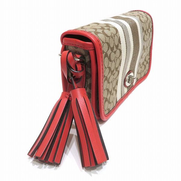 Coach Coach Coach Legacy Signature Stripe Penny Crossbody Bag 19919 Canvas Crossbody Bag 19919 in Great Condition Size ONE SIZE - 4 Thumbnail