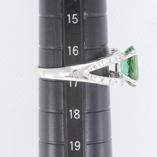 Other Other PT900 Platinum Ring with Green Tourmaline and Diamonds, Size 17 Metal Ring in Great Condition Size ONE SIZE - 7 Thumbnail