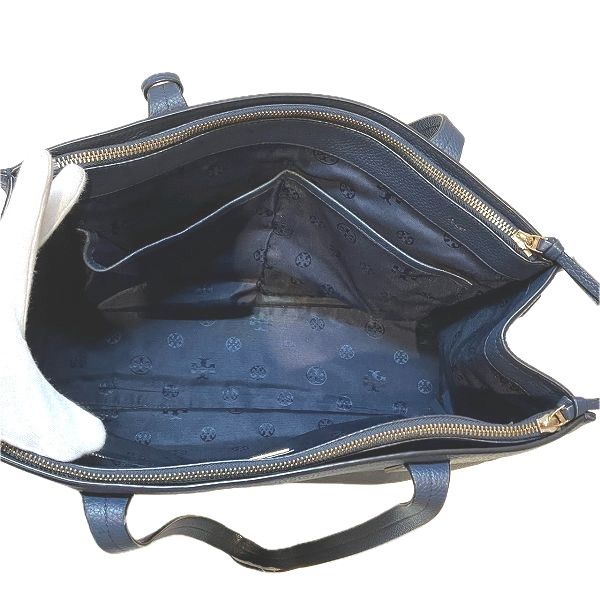 Other Other Tory Burch Leather Tote Bag Navy Leather Tote Bag in Good Condition Size ONE SIZE - 6 Thumbnail