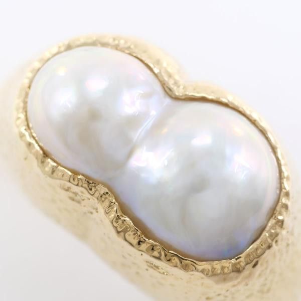 Other Other K18 Yellow Gold Pearl Ring 12.5 Metal Ring in Great Condition Size ONE SIZE - 2 Thumbnail