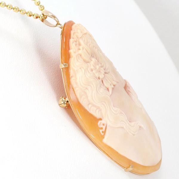 Other Other K18 Yellow Gold Necklace Brooch Shell Cameo 50cm Metal Necklace in Great Condition Size ONE SIZE - 2 Thumbnail