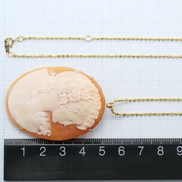 Other Other K18 Yellow Gold Necklace Brooch Shell Cameo 50cm Metal Necklace in Great Condition Size ONE SIZE - 6 Thumbnail