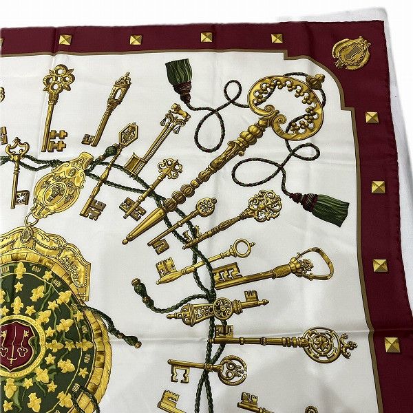 Hermes Hermes Hermes 100% Silk 90cm Carre 90 LES CLES Scarf Canvas Scarf in Good Condition Size ONE SIZE - 7 Thumbnail