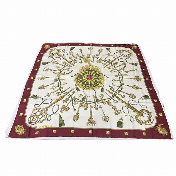 Hermes Hermes Hermes 100% Silk 90cm Carre 90 LES CLES Scarf Canvas Scarf in Good Condition Size ONE SIZE - 2 Thumbnail