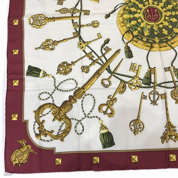 Hermes Hermes Hermes 100% Silk 90cm Carre 90 LES CLES Scarf Canvas Scarf in Good Condition Size ONE SIZE - 9 Thumbnail