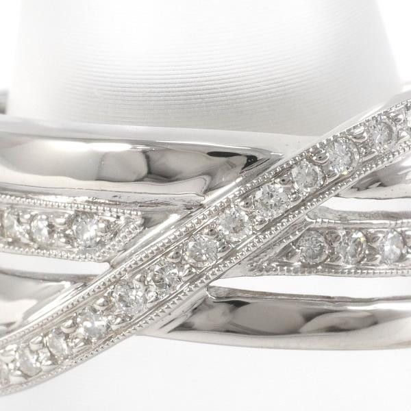 Other Other K18 White Gold Diamond Ring 11 Size 0.25ct Metal Ring in Excellent Condition Size ONE SIZE - 2 Thumbnail