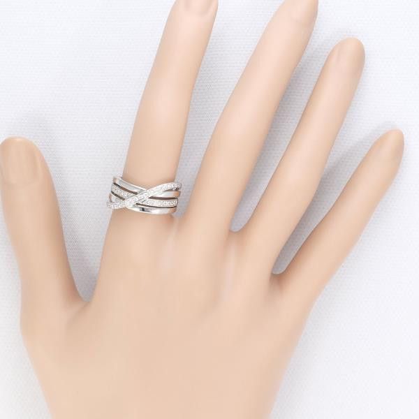 Other Other K18 White Gold Diamond Ring 11 Size 0.25ct Metal Ring in Excellent Condition Size ONE SIZE - 4 Thumbnail