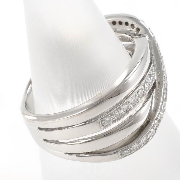 Other Other K18 White Gold Diamond Ring 11 Size 0.25ct Metal Ring in Excellent Condition Size ONE SIZE - 3 Thumbnail
