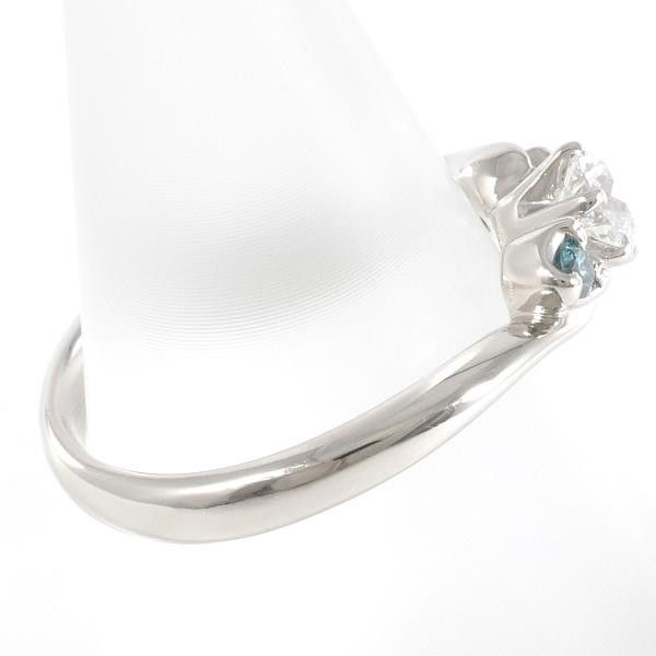 Other Other PT1000 Platinum Diamond Ring Size 7 with Blue Diamond Metal Ring in Great Condition Size ONE SIZE - 3 Thumbnail