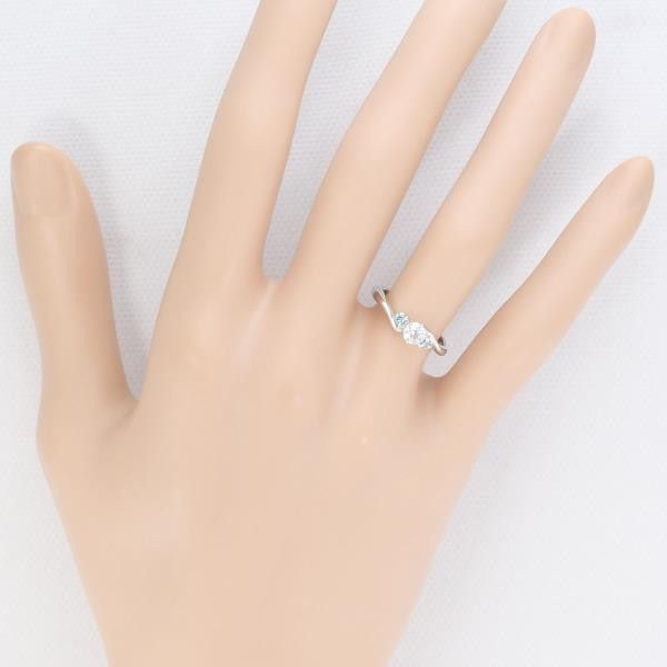 Other Other PT1000 Platinum Diamond Ring Size 7 with Blue Diamond Metal Ring in Great Condition Size ONE SIZE - 4 Thumbnail