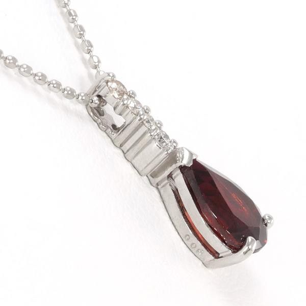 Other Other K18 White Gold Garnet Necklace 40cm Metal Necklace in Excellent Condition Size ONE SIZE - 2 Thumbnail