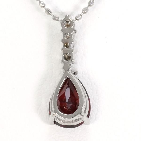 Other Other K18 White Gold Garnet Necklace 40cm Metal Necklace in Excellent Condition Size ONE SIZE - 4 Thumbnail