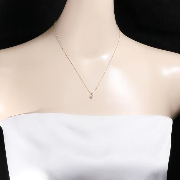 Other Other 4℃ K10 Pink Gold White Topaz Necklace 42cm Metal Necklace in Excellent Condition Size ONE SIZE - 3 Thumbnail