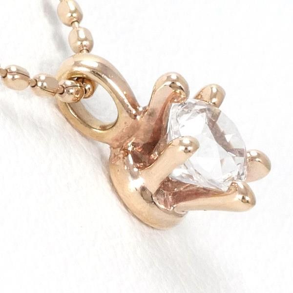 Other Other 4℃ K10 Pink Gold White Topaz Necklace 42cm Metal Necklace in Excellent Condition Size ONE SIZE - 2 Thumbnail