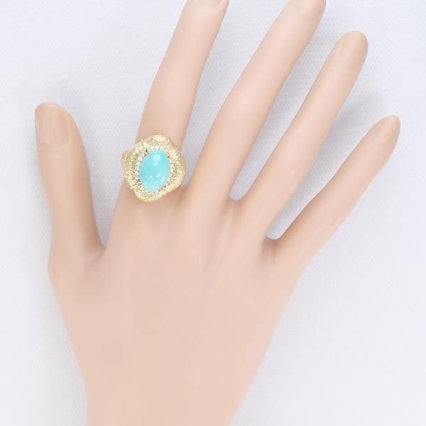 Other Other K18 Yellow Gold Turquoise Ring 11.5 Size Metal Ring in Great Condition Size ONE SIZE - 4 Thumbnail