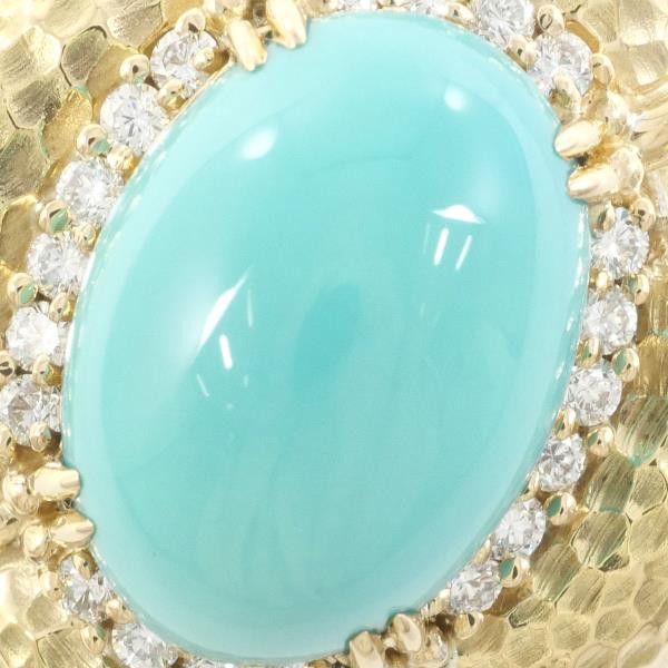 Other Other K18 Yellow Gold Turquoise Ring 11.5 Size Metal Ring in Great Condition Size ONE SIZE - 2 Thumbnail