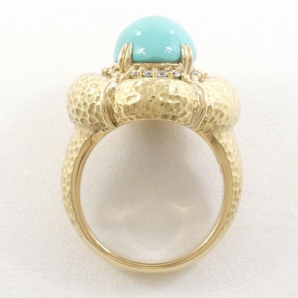 Other Other K18 Yellow Gold Turquoise Ring 11.5 Size Metal Ring in Great Condition Size ONE SIZE - 3 Thumbnail