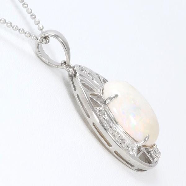 Other Other K18 White Gold Opal Necklace 41cm Metal Necklace in Great Condition Size ONE SIZE - 3 Thumbnail