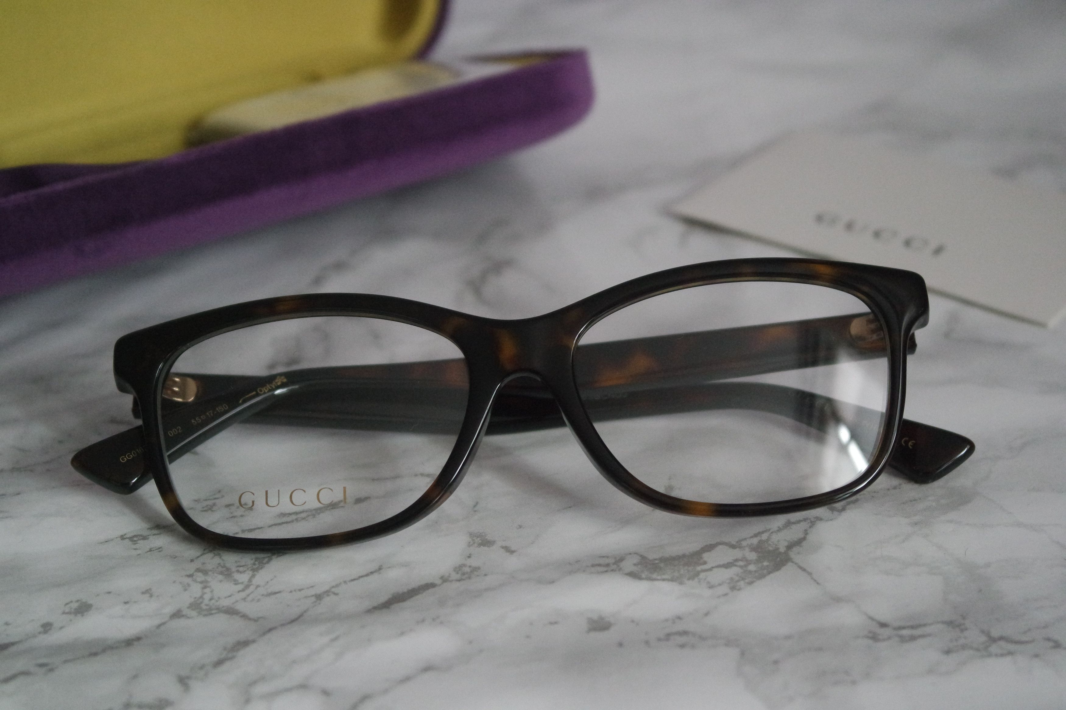 NEW Gucci 0162OA Asian Fit Square Brown Eyeglasses Frames