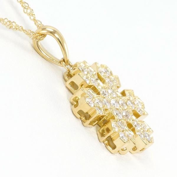 Other Other K18 Yellow Gold Diamond Necklace 0.50ct Metal Necklace in Excellent Condition Size ONE SIZE - 2 Thumbnail