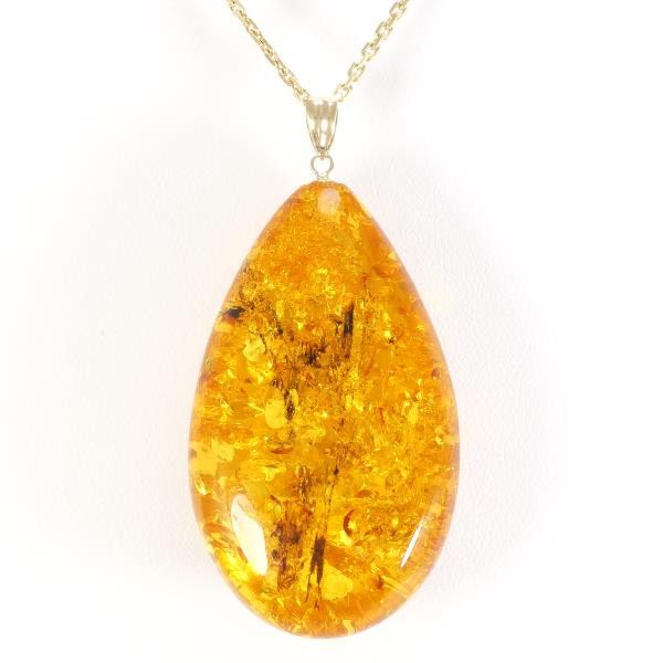 Other Other K18 Yellow Gold Amber Necklace Metal Necklace in Excellent Condition Size ONE SIZE - 4 Thumbnail