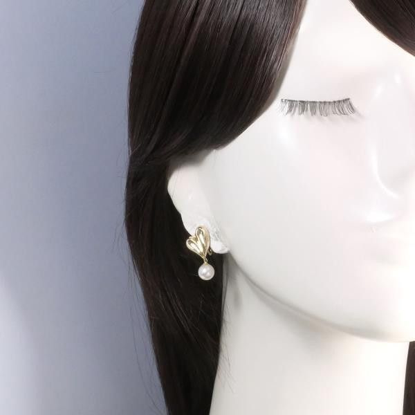 Other Other K18 Yellow Gold Pearl Earrings Metal Earrings in Great Condition Size ONE SIZE - 3 Thumbnail