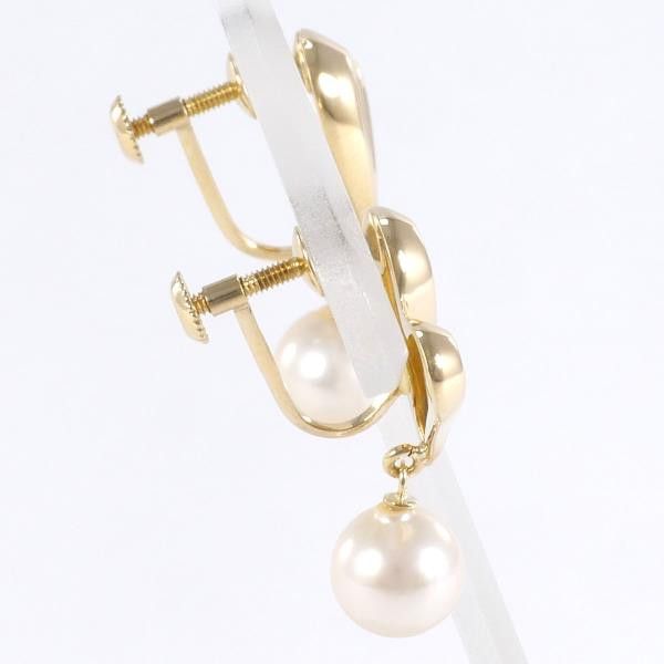 Other Other K18 Yellow Gold Pearl Earrings Metal Earrings in Great Condition Size ONE SIZE - 2 Thumbnail