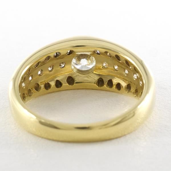 Other Other K18 Yellow Gold Diamond Ring 12 Size 0.55ct SI2 Metal Ring in Great Condition Size ONE SIZE - 6 Thumbnail