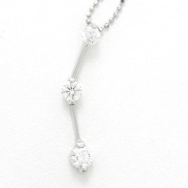 Other Other K18 White Gold Diamond Necklace 40cm Metal Necklace in Great Condition Size ONE SIZE - 8 Thumbnail