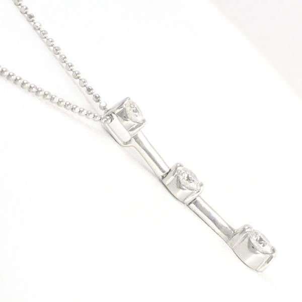 Other Other K18 White Gold Diamond Necklace 40cm Metal Necklace in Great Condition Size ONE SIZE - 2 Thumbnail
