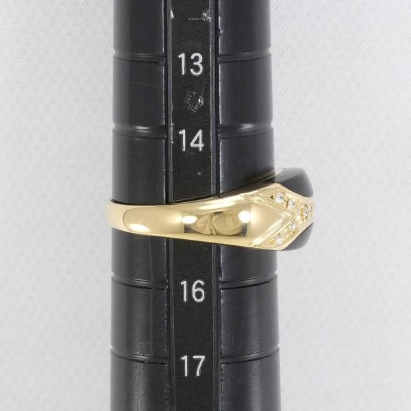 Other Other K18 Yellow Gold Onyx Diamond Ring Size 15 Metal Ring in Great Condition Size ONE SIZE - 5 Thumbnail